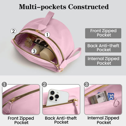 Nylon Crossbody Bags Bum Bag for Women Large Sling Bag Purse with Adjustable Strap（Black）