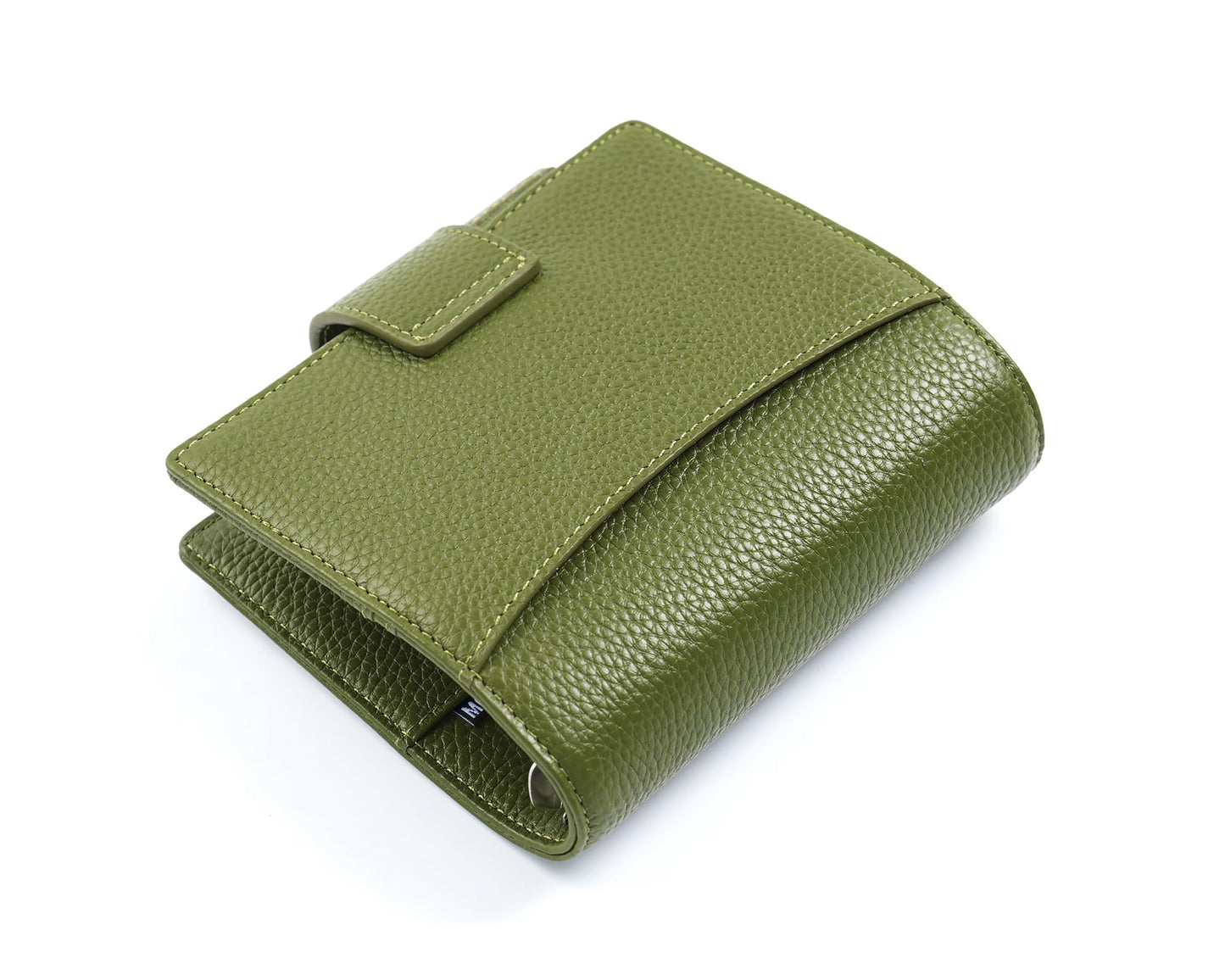 Moterm Pocket Elite Rings Planner - Genuine Leather Binder Organizer without Big Back Pocket (Pebbled-Olive, 25mm Ring)