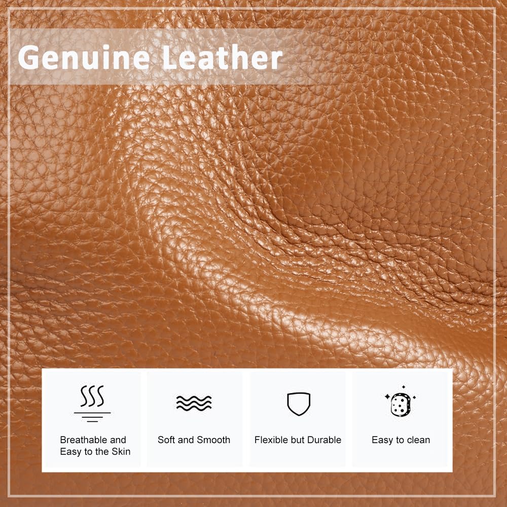 befen Genuine Leather Small Crossbody Purses for Women Shoulder Bags Cross Body Purse with Built in RFID Wallet Cognac Brown