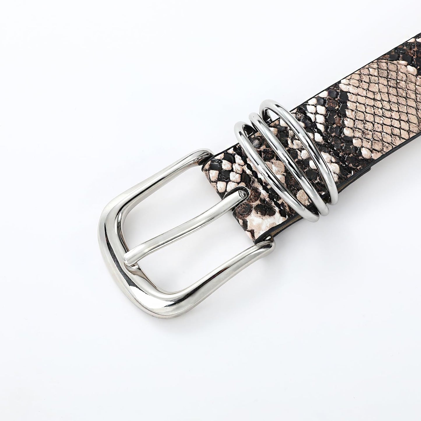 AI DEEBLUE Snakeskin Belts for Women Leather Belt Womens Belts for Jeans Waist Belt for Women Fashion