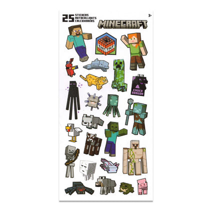 Minecraft Bookmark Set - Bundle with 8 Bookmarks and Page Clips Featuring Creepers, Zombies, More Plus Stickers | Minecraft School Supplies for Boys Girls Kids