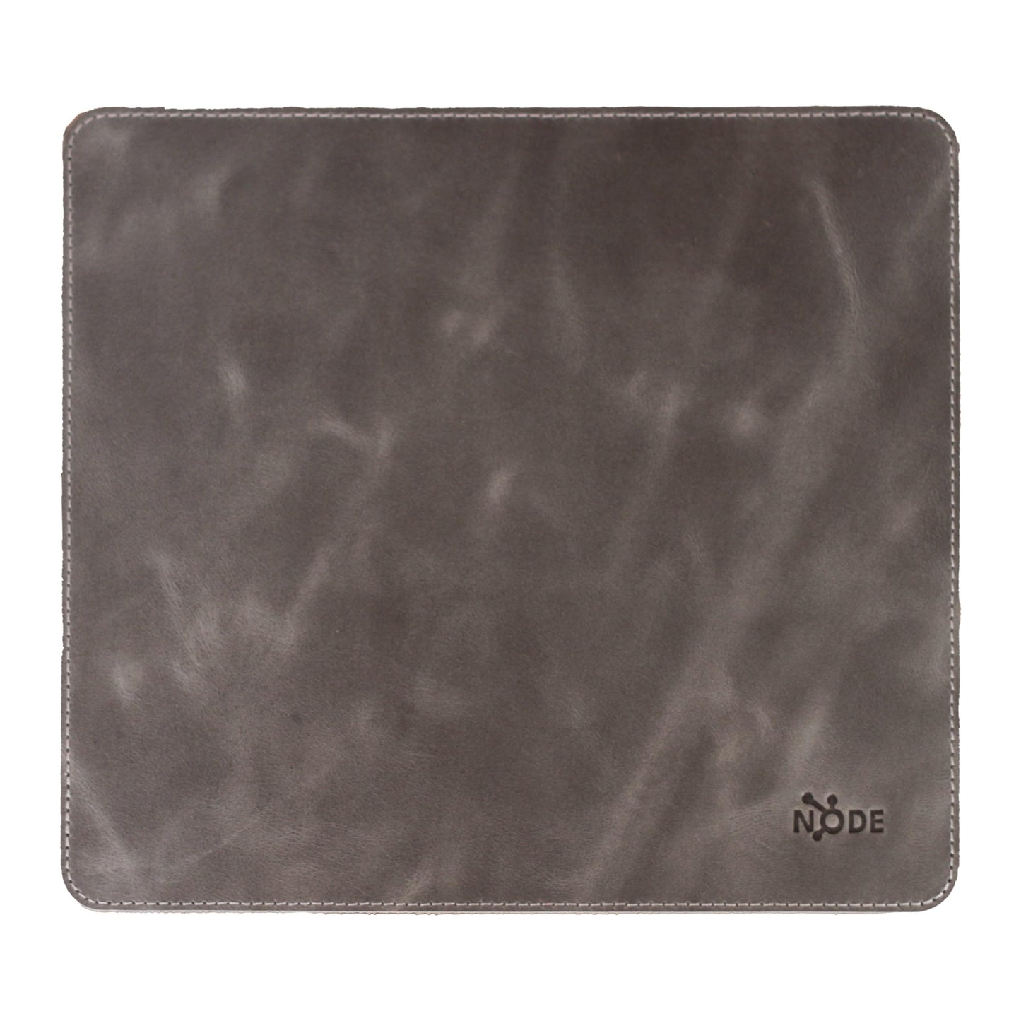 Node Leather | Genuine Leather Mouse Pad for Office & Home – Non-Slip Premium Leather Mouse Mat – Handmade, 9" X 10" Size, Cloudy Light Gray