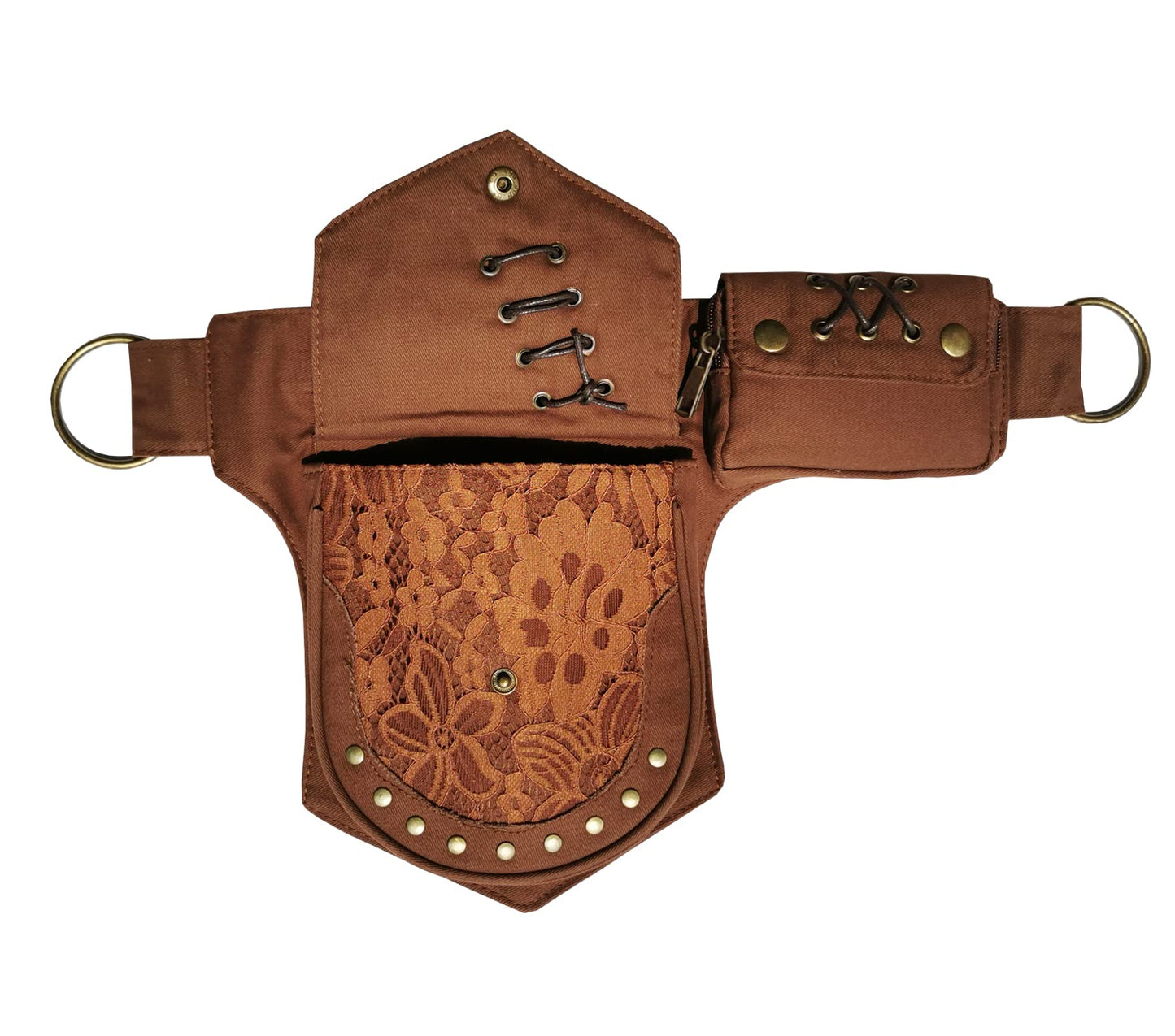 Larswon Renaissance Leg Bag for Women Renaissance Belt Festival Bags Hip Pouch for Women Thigh Pack Coffee