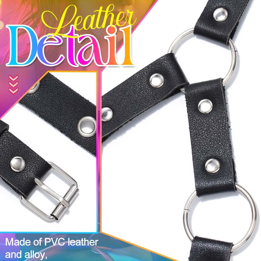 Nicute Leather Chest Belt Black Fashion Harness Belt Gothic Body Accessories for Women (Black)