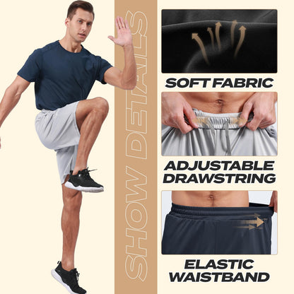 BOOJO 1 Pack Athletic Gym Mens Shorts - Workout Black Quick Dry Basketball Shorts with Pockets for Running Casual Activewear