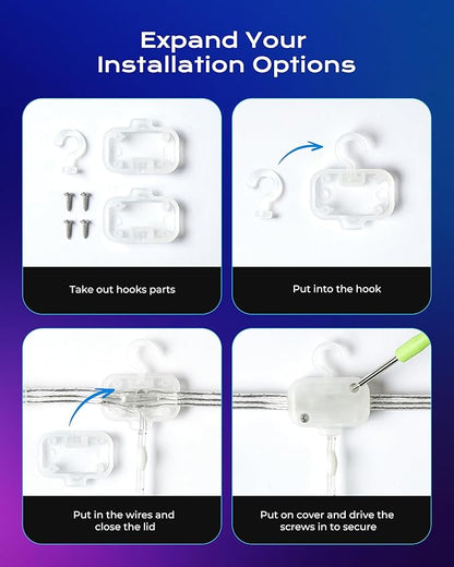1600 RGBIC LEDs Smart Curtain Lights with DIY GIF, 6.6x6.6ft Color Changing Christmas Wall Lightss with APP, IP65 Waterproof String Fairy Lightss for Indoor Outdoor Bedroom Window Garage