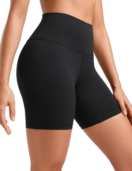 CRZ YOGA High Waisted ButterLuxe Biker Shorts 6" - Comfortable Spandex for Yoga & Running