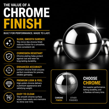 10 Pack 1/2” Chrome Steel Replacement Balls Compatible with Bullseye Game – Precision Balls by BC Precision – Durable, Smooth Finish, Game Replacement Parts