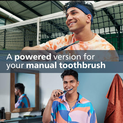 Philips One Electric Toothbrush by Sonicare HY1100/54 - Micro Vibrations, Soft bristles That Gently Polish and whiten teeths, 3 Month Battery Life, 2 Minute Timer and Quadpace Black