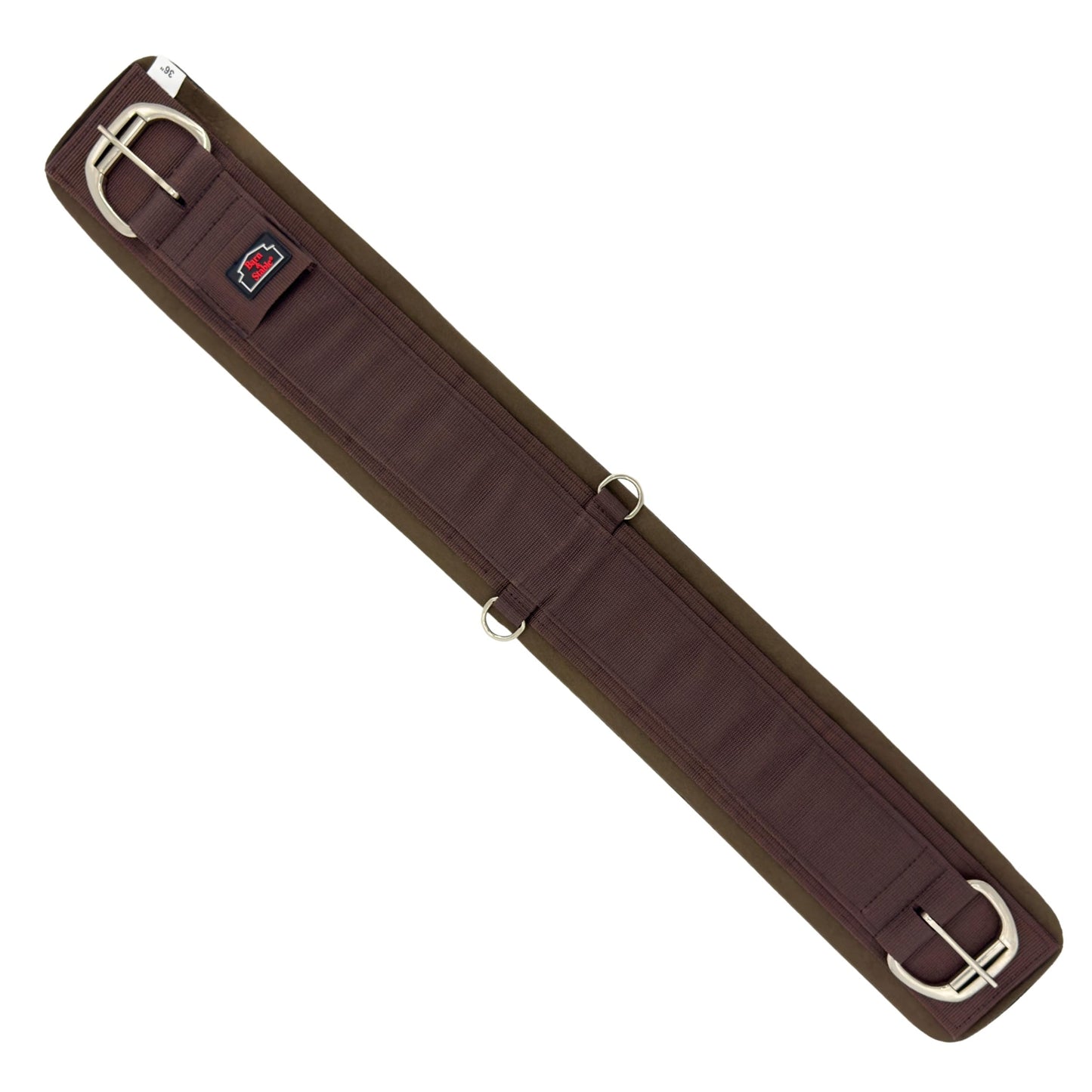 BARN & STABLE Western Horse Cinch with Stainless Steel Double Roller Buckles, Anti-Slip Terry Lining, Comfortable Western Saddle Girth for Stable Saddle Fit, Trail Riding and Ranch Work
