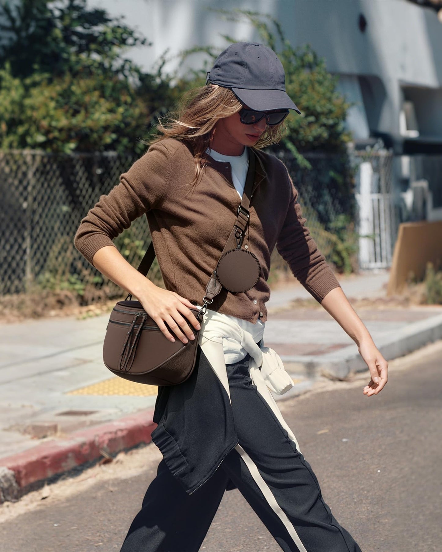 CHERUBEL Crossbody Bags for Women, Soft Vegan Leather Shoulder Crossbody Bum Bags for Women with Coin Purse