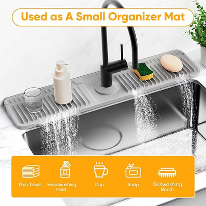 24'' Folding Faucet Mat for Kitchen Sink Splash Guard Kitchen Sink Faucet Mat