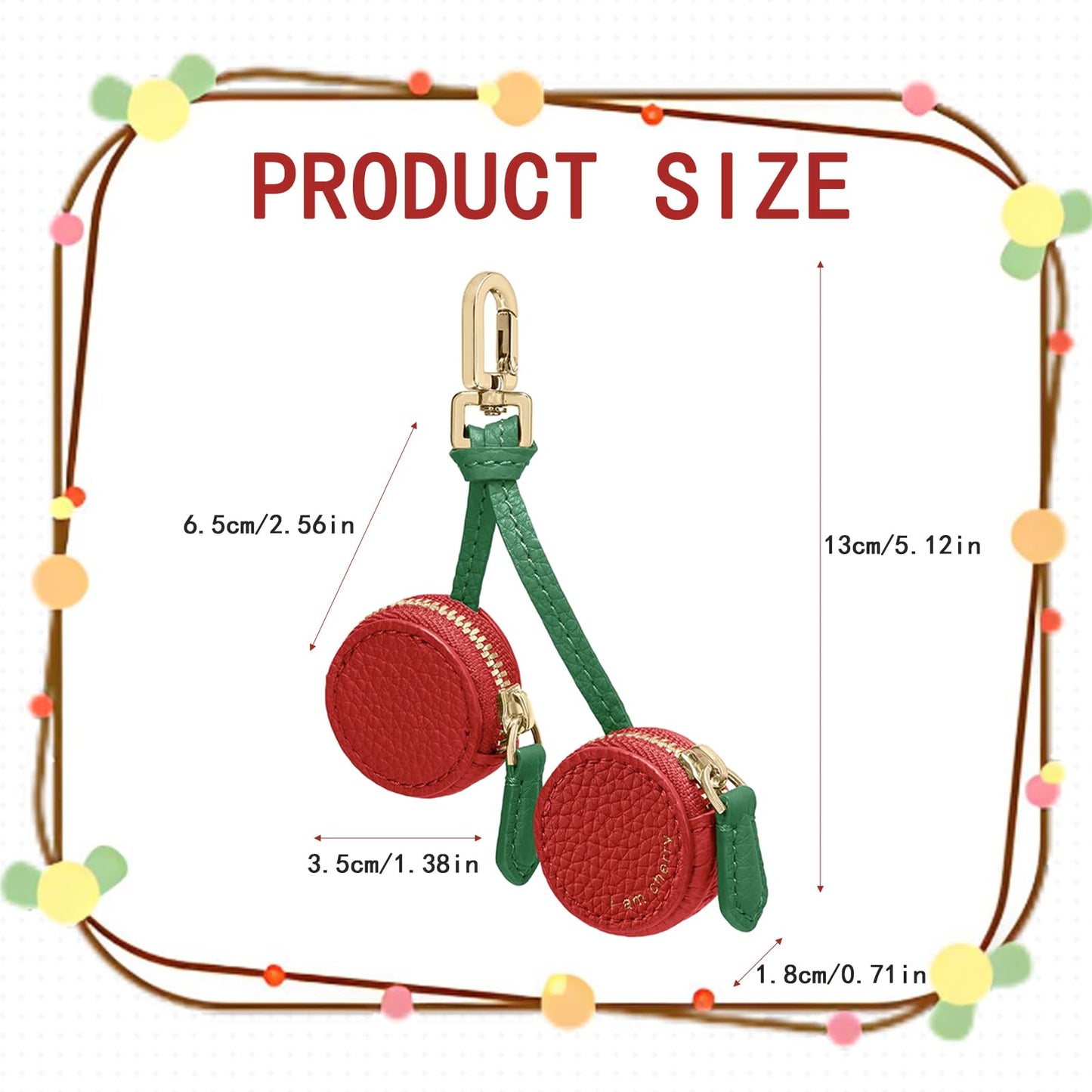 NTOYDHSZ Cherry Coin Purse Keychain, Cute Mini Bag Charm for Purses, Kawaii Cherry Purse Charm, Small Coin Pouch for Handbags, Cute Gifts for Women, Mothers Day Graduation Spring Gifts