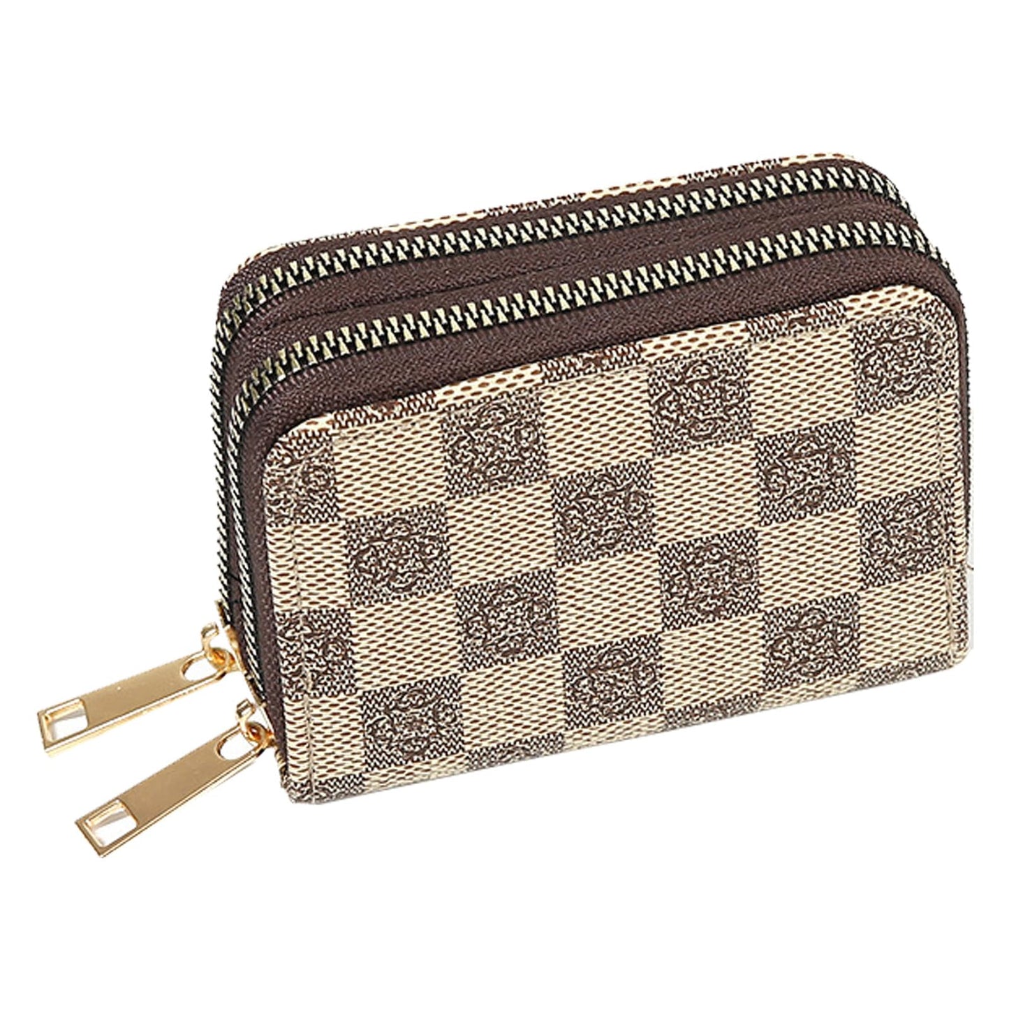 LFWATAXY PU Leather Accordion Card Wallet, Double-Layer Zippered Card Holder for Women Men Multi-Slot Large Capacity Card Organizer Compact Travel Wallet with Coin Purse ID Window (Gray)
