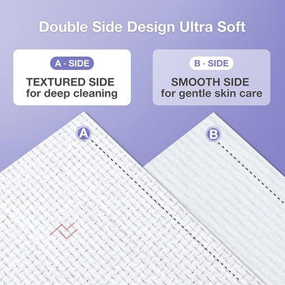 2 Pack Disposable Face Towel, Biodegradable Ultra Soft Face Towelettes