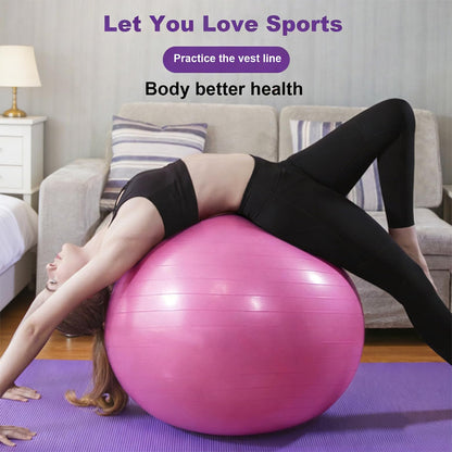 Yoga Exercise Ball, Balance Pregnancy Ball(25in /65cm) with Pump, Explosion-Proof Heavy Duty Swiss Balls for Fitness, Body Balance, and Physical Therapy, Posture Training/Pink