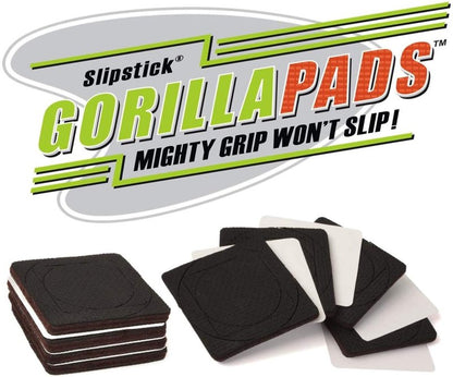 GorillaPads Non-Slip Furniture Pads/Grippers, Rubber Floor Protectors for Under Furniture, Black (2.5" Pre-Scored)