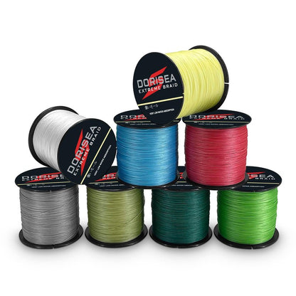 Dorisea Extreme Braid 100% Pe Black Braided Fishing Line 109Yards-2187Yards 6-550Lb Test Fishing Wire Fishing String Incredible Superline Zero Stretch (1000m/1093Yards 10lb/0.14mm)