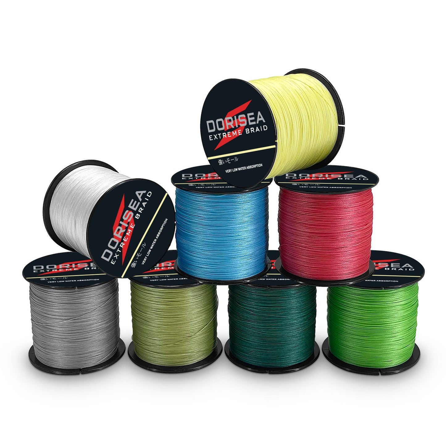 Dorisea Extreme Braid 100% Pe Black Braided Fishing Line 109Yards-2187Yards 6-550Lb Test Fishing Wire Fishing String Incredible Superline Zero Stretch (1000m/1093Yards 90lb/0.50mm)