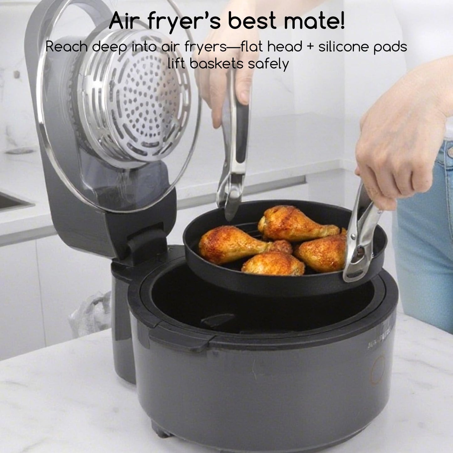 SOLEADER Plate Gripper Compatible With Instant Pot Accessories, Air Fryer Pans Gripper, Hot Plate Bowl Retriever For Egg Custard For Jidangeng, For Microwave Toaster Oven Steamer, Pack of Two