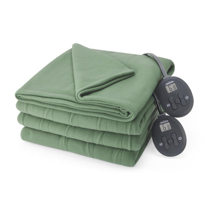 Sunbeam Royal Ultra Fleece Heated Electric Blanket King Size, 90" x 100", 12 Heat Settings, 12-Hour Auto Shut-Off, Machine Washable, Pebble Beige