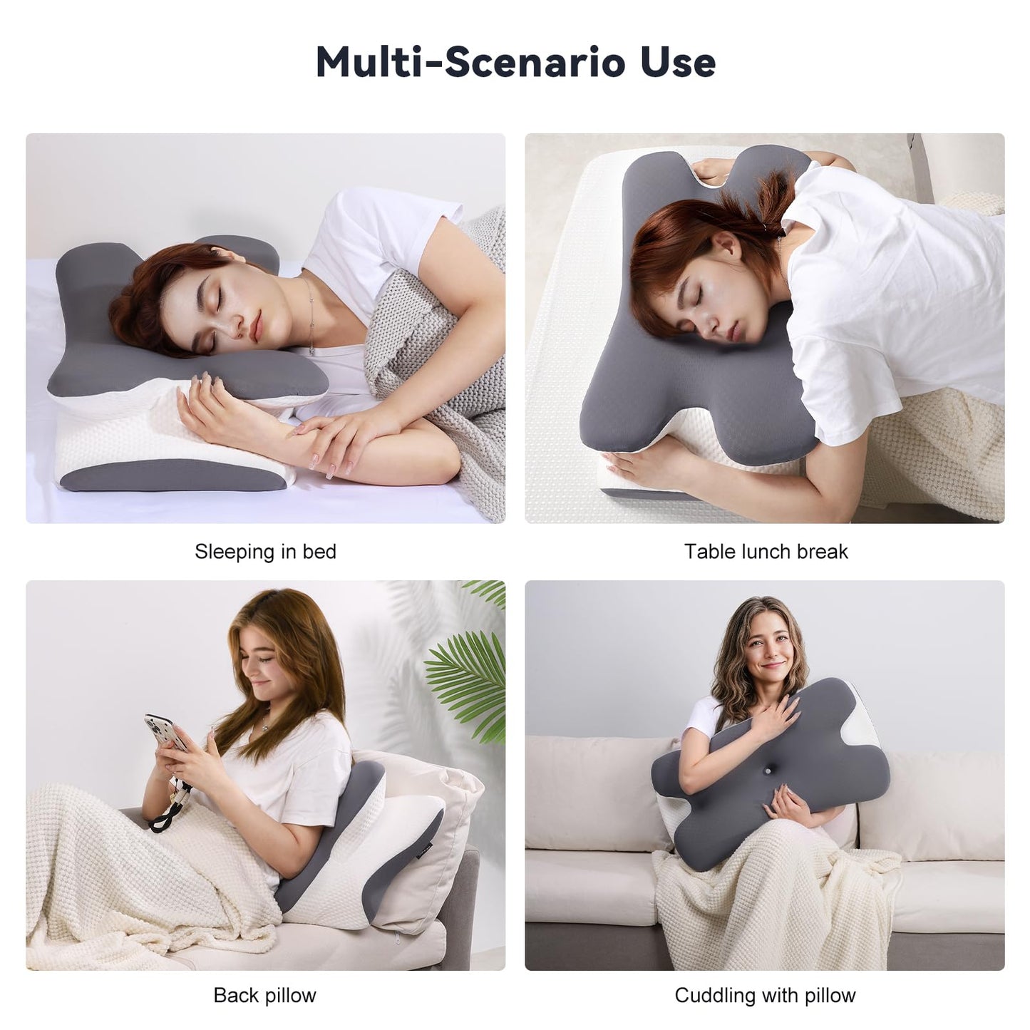 Cervical Cooling Ergonomic Pillow, Adjustable Ergonomic Memory Foam Pillow, Cervical Support & Relieves Neck and Shoulder Pain, Orthopedic Pillow for All Sleep Positions