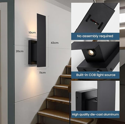Black Wireless Wall Sconces Set of Two,3000K Warm White Battery Operated Wall Sconce with Remote,USB Rechargeable LED Wall Lights for Living Room Bedroom Hallway