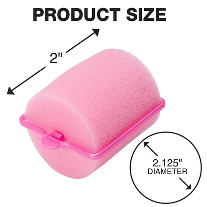 Conair Foam Hair Rollers - Heatless hair curlers - Foam Rollers - Heatless Hair rollers in Large - Pink - 9 Count w/storage case
