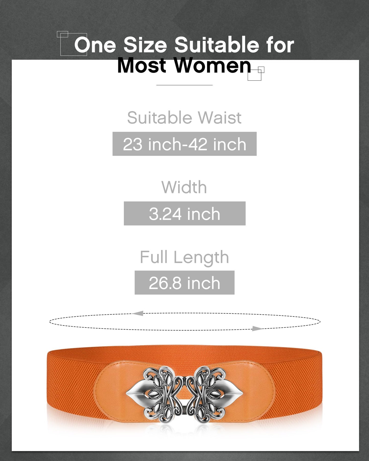 SATINIOR 6 Pieces Women Wide Stretchy Waist Belt Retro for Dress Elastic Belt with Buckle PU Leather Vintage