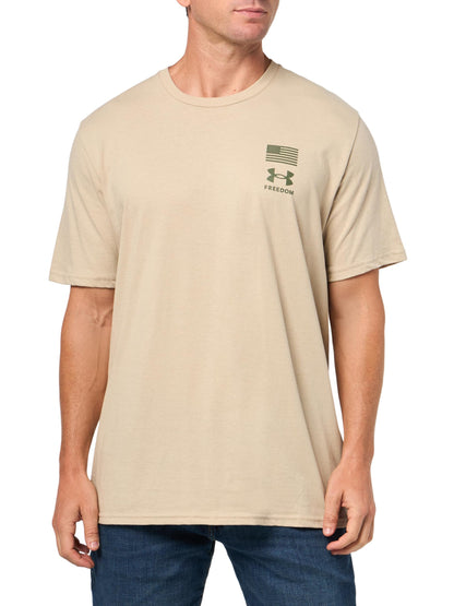 Under Armour Men's Freedom Flag Variation Short Sleeve T Shirt, (290) Desert Sand / / Marine OD Green, Large