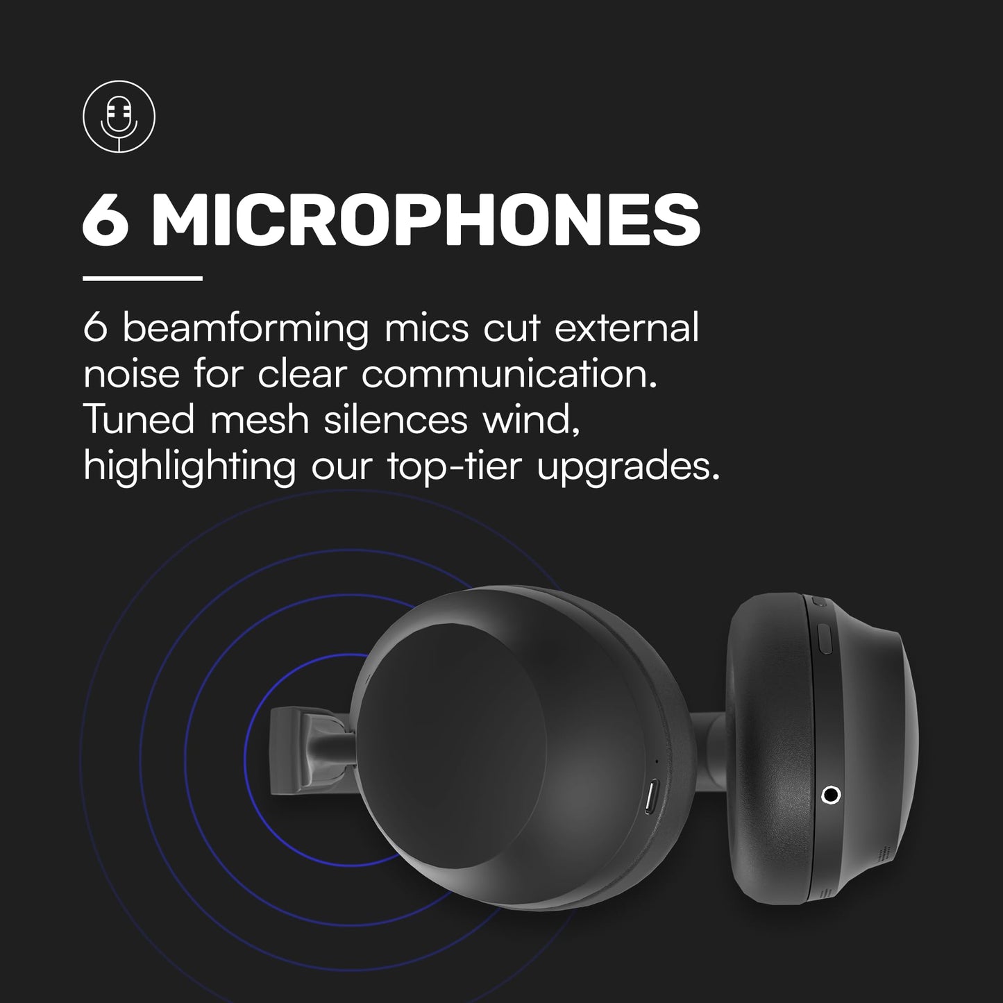 Raycon Pro Bluetooth Headphones - Premium Over The Ear Headphones, Hybrid Active Noise Cancelling Wireless Headphones + Awareness Mode, Bluetooth Headset with Mic, 60 Hours of Battery Life (Black)