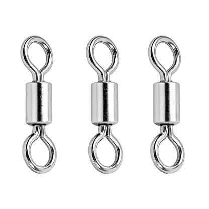 QISHUO High Strength Fishing Swivel Saltwater Heavy Duty Barrel Swivel Snap Stainless Steel Swivels Fishing Connect SUS304#2/0 25pcs 551lb