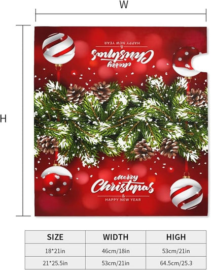 Christmas Mailbox Covers Ball Fir Branch Red Magnetic Letter Post Box Cover Standard Size 25.5 x 21 Inch Garden Yard Home New Year Holiday Decorative