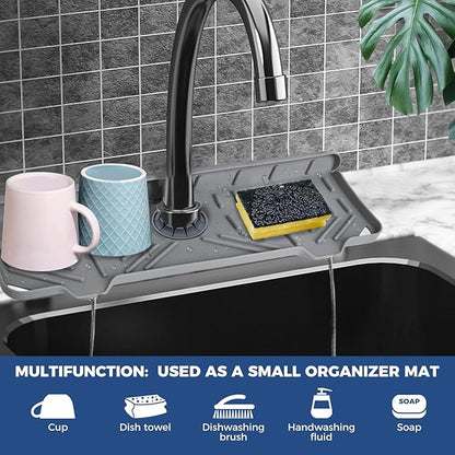 BFONS Silicone Faucet Handle Drip Catcher Drying Tray Mat Dish Soap Sponge