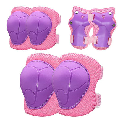 Kids Protective Gear Set, Knee Pads for Kids 3-10Years Toddler Knee and Elbow Pads with Wrist Guards Boys or Girls for Skating Cycling Bike Rollerblading Scooter Bike (Purple Pink, M(6-10years))