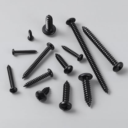 SVLING #10 x 3/4" Pan Head Wood Screws, 100PCS Pan Head Self Tapping Sheet Metal Screws, Black Oxide Stainless Steel 304 (18-8), Phillips Drive