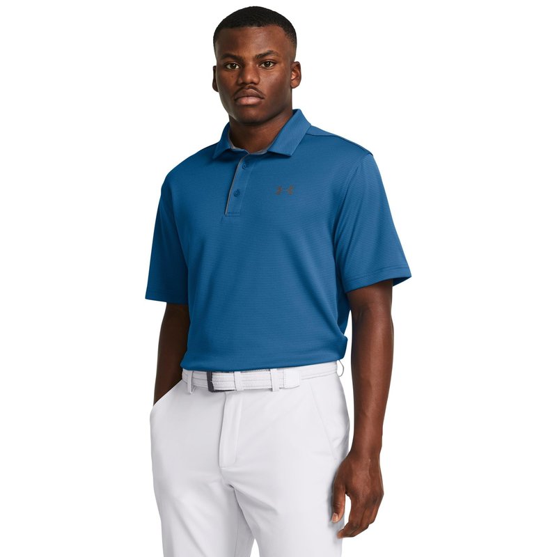 Under Armour Men's Tech Golf Polo, (406) Photon Blue / / Pitch Gray, 4X-Large