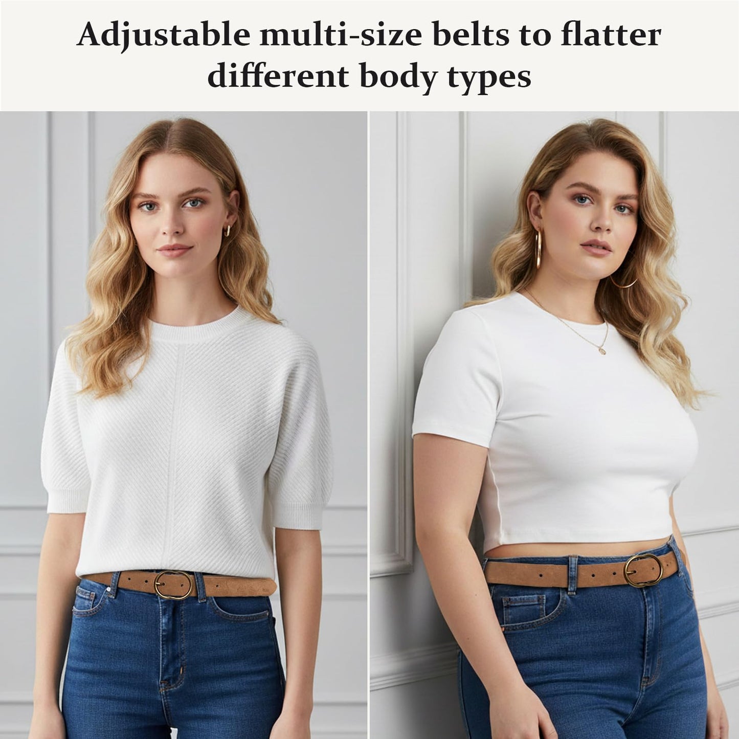 JIEDE Suede Women's Belt Fashion Brown Waist Belt for Women Adjustable Ladies Skinny Belts for Jeans Pants Dress (Brown01Suede-width 28mm, S - Fits Waist 30''-34'')