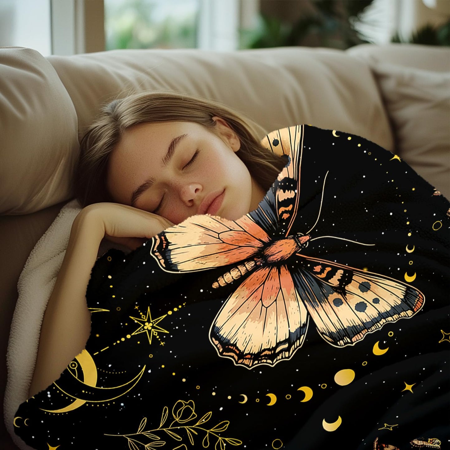 Bestshop Butterfly Blanket for Christmas, Butterfly Throw Blanket for Sofa Couch Room Bed, Soft Flannel Butterflies Blanket Gifts for Women Girls Sister Daughter 50"X60"