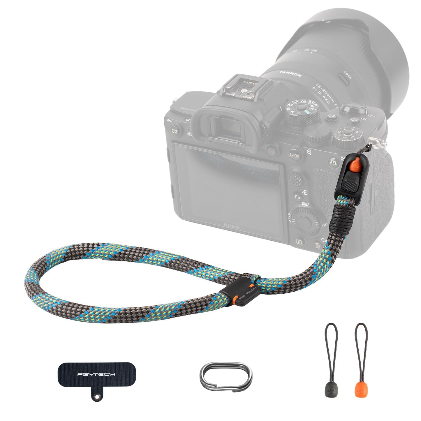 PGYTECH Camera Wrist Strap Slim Outdoor Style, Adjustable Quick Release Anti-Drop Camera Hand Strap for Sony/Nikon/Canon/Gopro Cameras/Mirrorless/Smartphone, 55.1lb Capacity, Aurora Blue