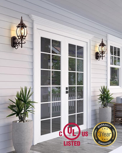 VIANIS 2 Pack Exterior Wall Lantern, Oil-Rubbed Bronze Outdoor Light Fixture Wall Mount, Anti-Rust Outside Porch Lights for House, Waterproof Outdoor Sconce Lighting Lamp, Coach Lights for Garage