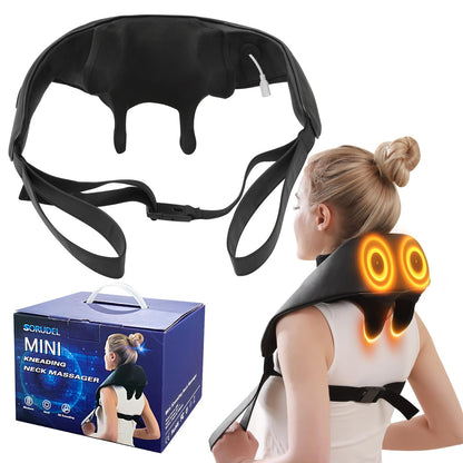 Neck Massager Roller with Heat Shiatsu Deep Tissue Kneading Massager Neck and Back Massager Gift for Mom Dad Christmas Black