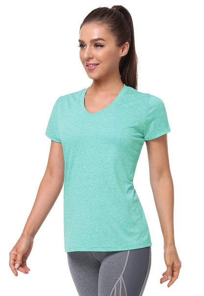Cosy Pyro Women's Short Sleeve V-Neck Athletic T-Shirt Exercise Yoga Tees Dry Fit Gym Shirts Moisture Wicking Workout Tops Pack of 5 Black/Gray/Azure/Rose/Blue XL