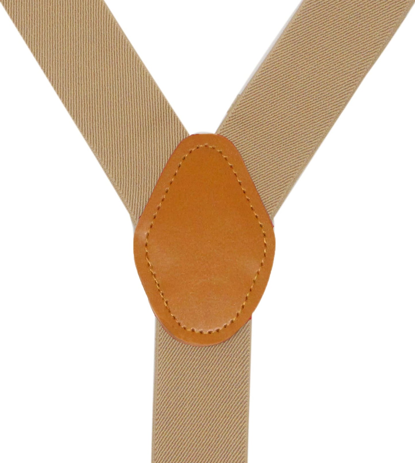 Doloise Mens Suspenders with 3 Swivel Hooks Belt Loops 1.4 Inch Wide Heavy Duty Adjustable Braces (khaki)