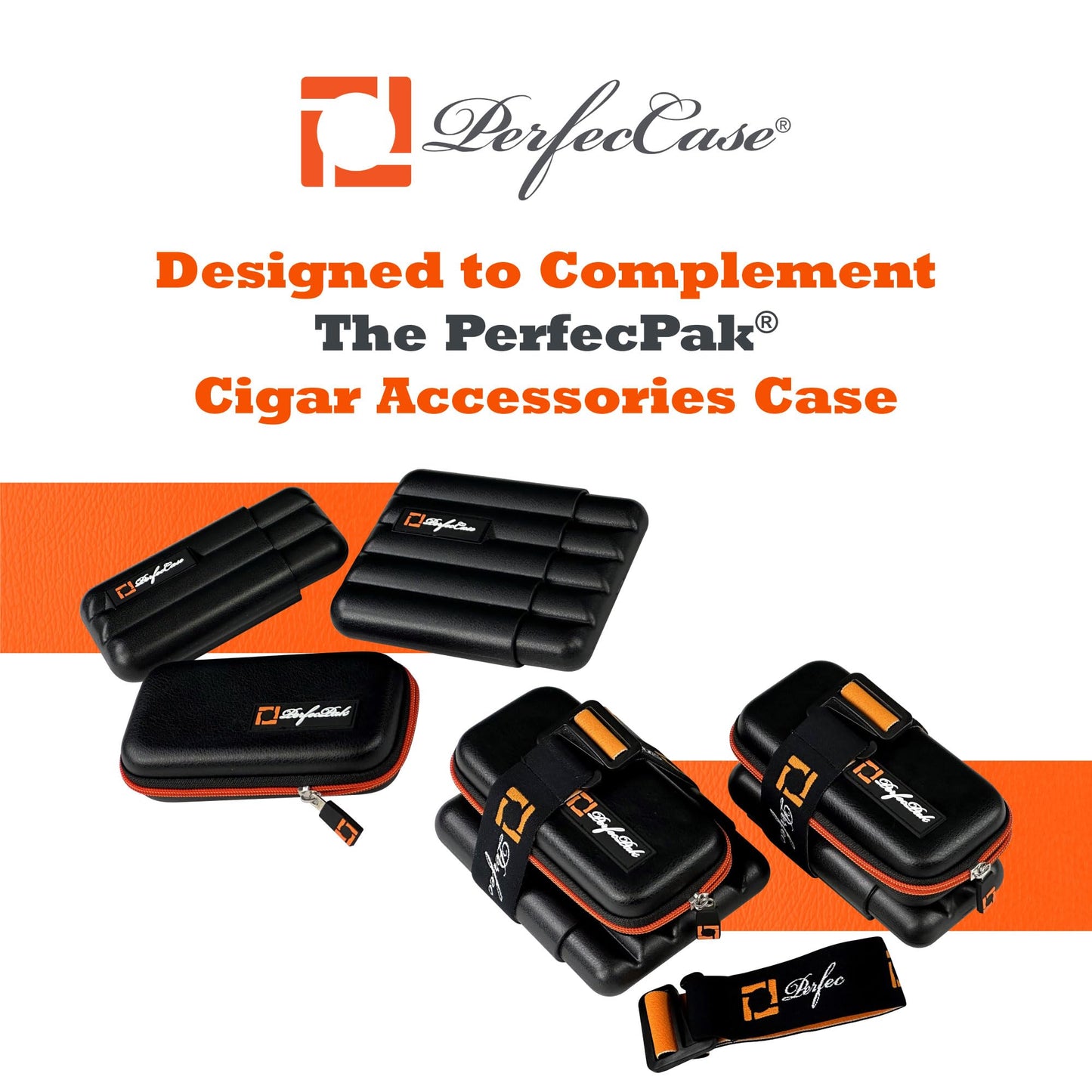 Perfec PerfecCase 3-Finger Cigar Case, Virtually Airtight Seal for Fresh, Protected Cigars, Humidifier Travel Cigar Case for Everyday Carry