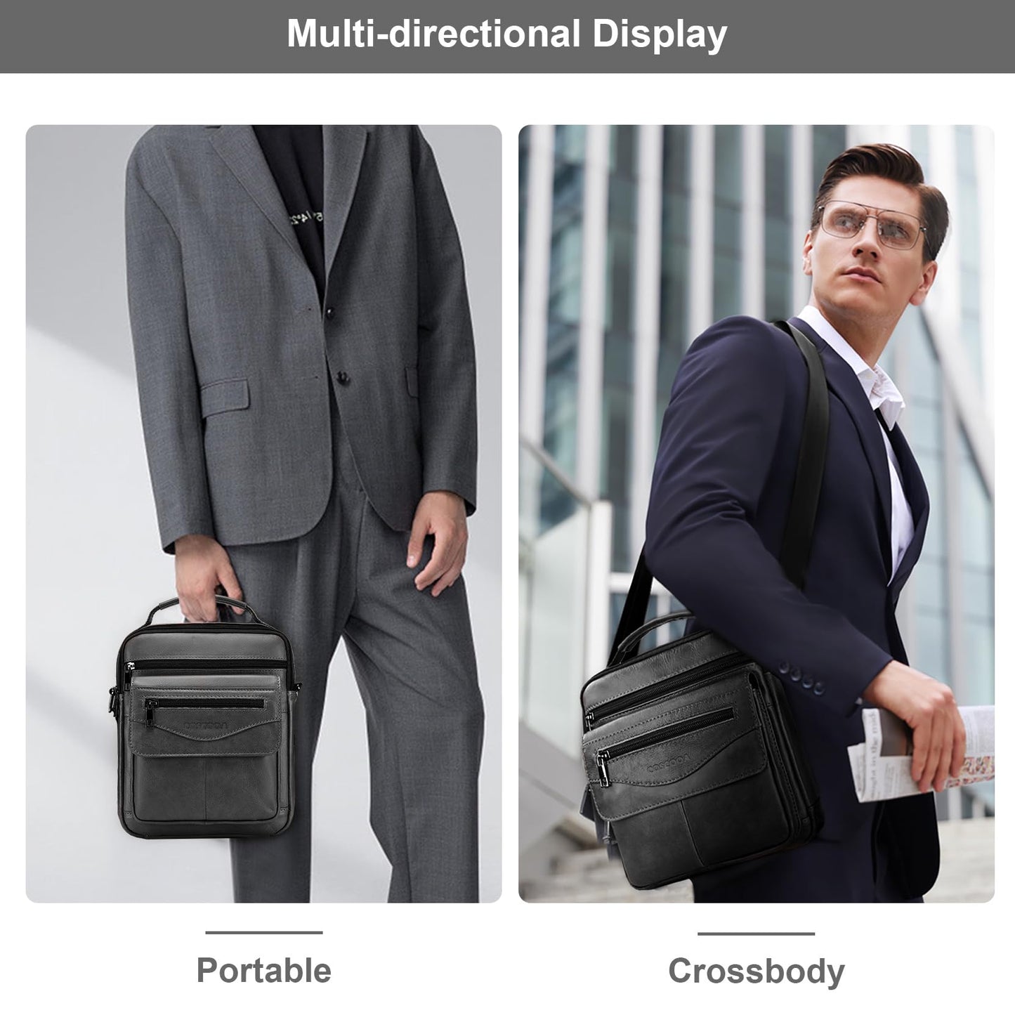 COSCOOA Shoulder Bag for Men Leather Man Purse Crossbody for Men Handbag Messenger Satchel Travel Bag