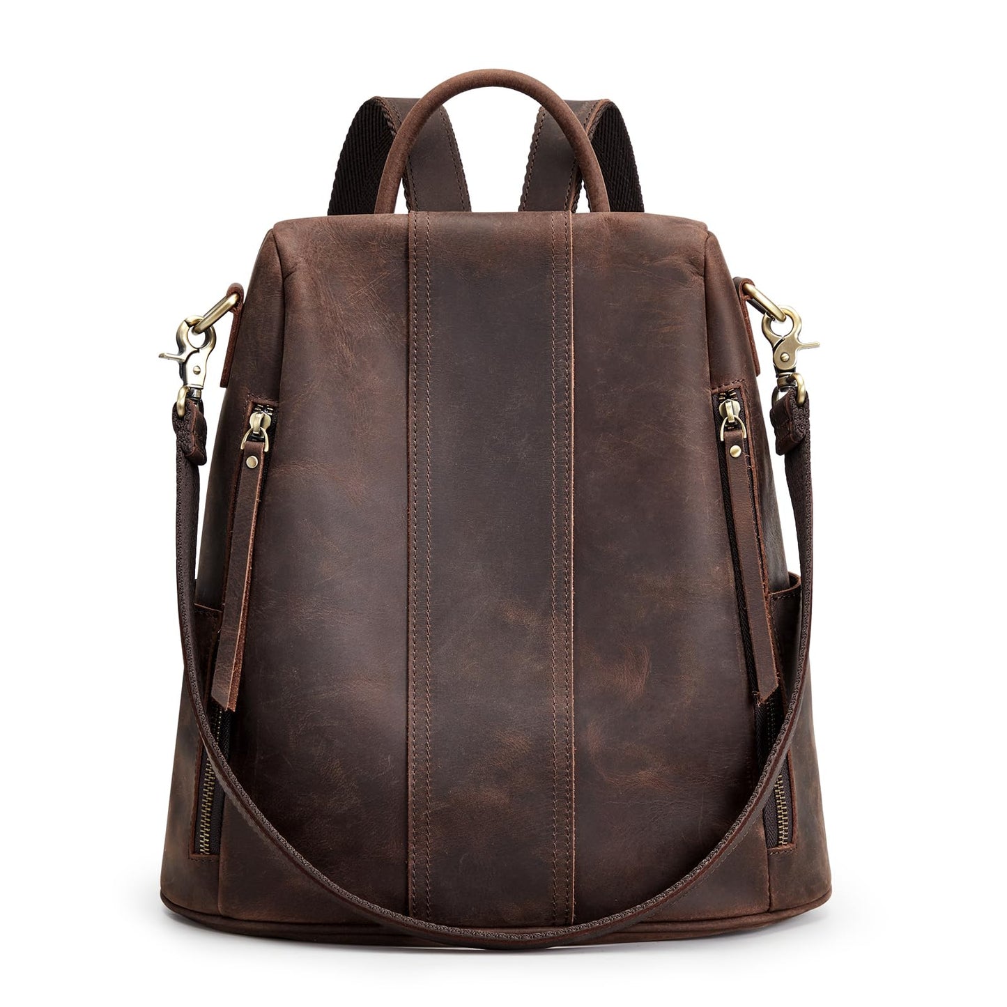 S-ZONE Leather Backpack Purses for Women Antitheft Soft Rucksack Ladies Shoulder Bag Medium