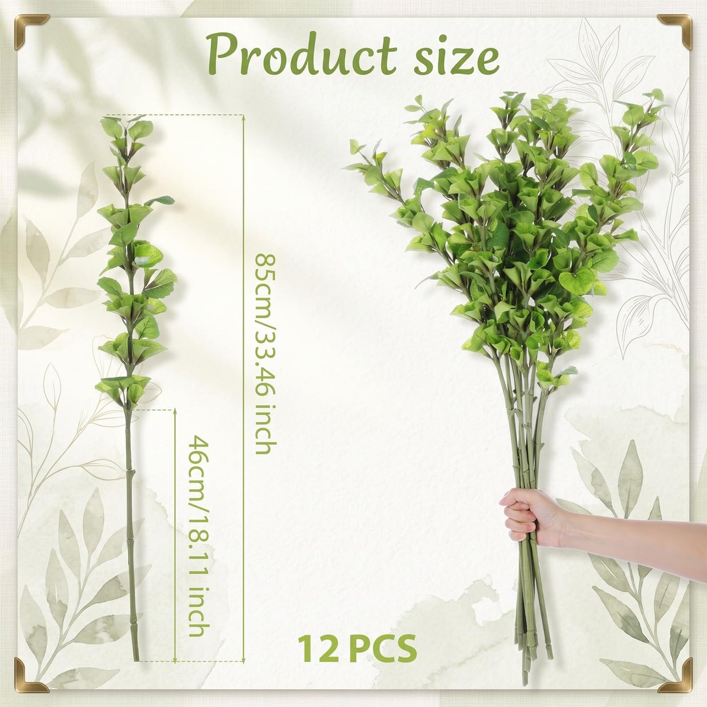 Hotop 12 Pcs Bells of Ireland Artificial Flowers 33.46 Inches Green Fake Shellflower Faux Bells of Ireland Flowers for Vase Table Centerpiece Wedding Party Decoration Indoor Outdoor