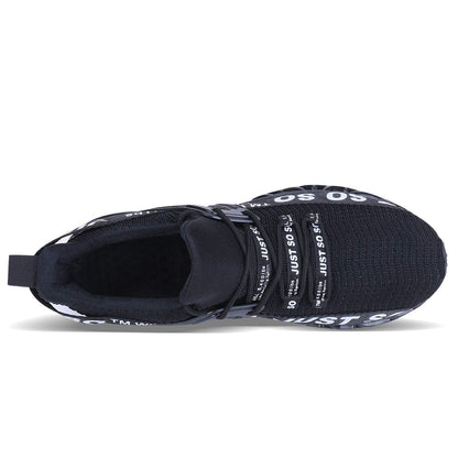 JSLEAP Men Running Shoes Walking Athletic for Men Casual Slip Fashion Sports Outdoor Shoes Black White,US 6.5