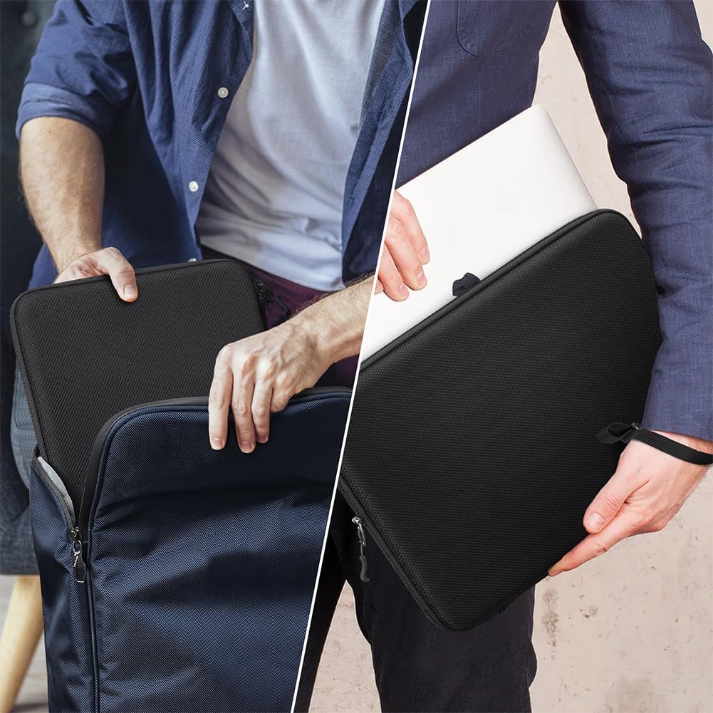 FINPAC Hard Laptop Sleeve Case for 15.3 inch MacBook Air M5/M4/M3/M2 (2026-2023) A3448 A3241 A3114, 16.2 inch MacBook Pro M5/M4/M3/M2 Pro/Max (2026-2021), Waterproof Case for Surface Laptop, Black